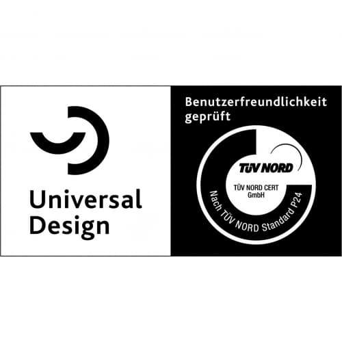 Universal Design-Logo in schwarz